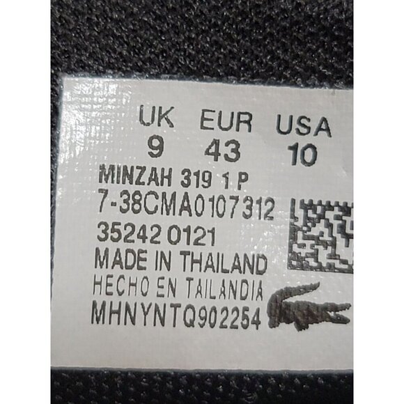 Lacoste Mens Black Leather Casual  Sneakers Size 10 - Picture 10 of 12